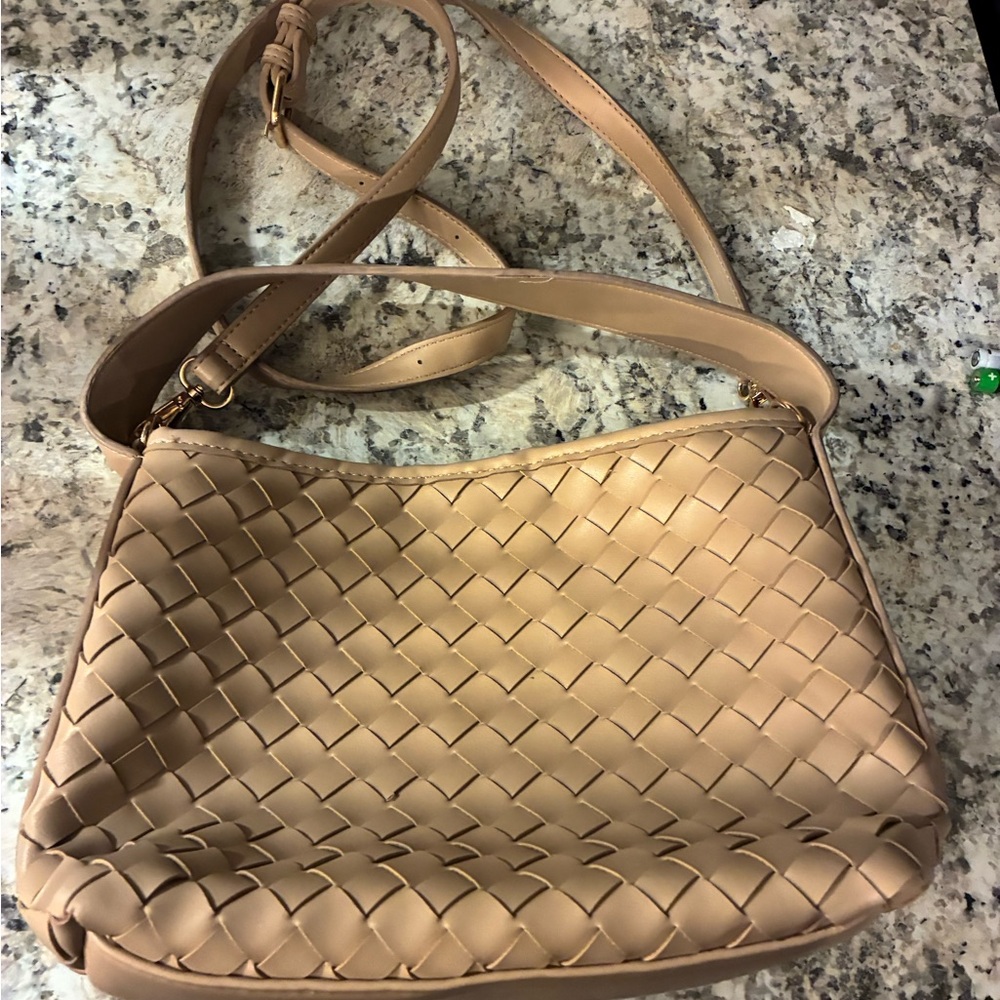 Urban Expressions Tan Woven Shoulder Bag